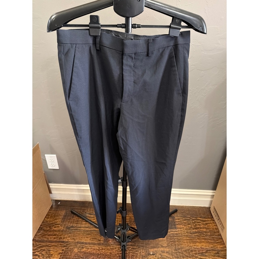 Express Extra Slim Mens Dress Pants Black 30x30 Flat Front Trousers Slacks